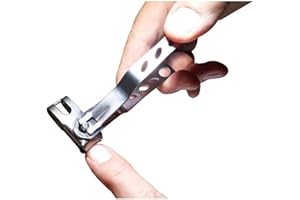 CAREFORYOU SGirl® - Tagliaunghie di precisione con testina girevole, ideale per unghie spesse, tagliaunghie extra affilato in acciaio INOX, per uomo o donna (S)