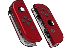 eXtremeRate Soft Touch Grip Czerwony Joycon Handheld Controller Housing z Pełnym Zestawem Przycisków, DIY Wymiany Shell Case dla Nintendo Switch & Switch OLED Model Joy-Con – Console Shell Nie Jest Wliczona W Cenę