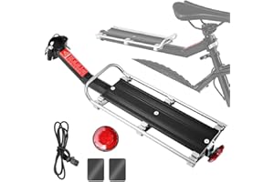 SLTAXAR Porte Bagage Vélo Arrière Universel 9kg - Aluminium Renforcé Anti-Corrosion pour VTT/Ville, avec Réflecteur Intégré et Montage Rapide