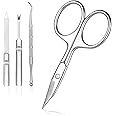 URAQT Nail Scissors, 4-Piece Manicure Kit - Multi-Purpose Stainless Steel Scissors for Nail, Toenail, Eyebrow, Eyelash