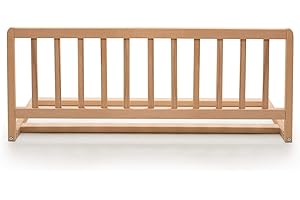 Geuther Barrière De Lit – Barrière De Sécurité Enfant Lit en Bois De Hêtre – Barrière Lit Bébé – Barrière De Lit Adulte – Barrière Pliable Solide Et Esthétique (Natural Wood, 90x38 cm)