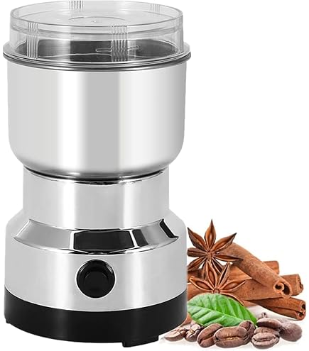 Mecity Electric Coffee Blade Grinder 6 Blades Stainless Steel Removable Bowl Fast Grinding Gift For Her Coarse Fine Ground Coffee Espresso Grinder 200w Pink