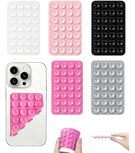 Set Di 3 Ventose Doppio Lato Per Telefono – Selfie, Auto E Uso Quotidiano (Nero, Bianco, Rosa)