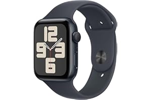 Apple Watch SE (2ª gen.) GPS 44 mm Smartwatch con cassa in alluminio Mezzanotte e Cinturino Sport Mezzanotte - M/L. Tracker per il fitness e il sonno, app Battito, Rilevamento incidenti