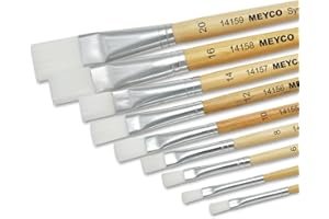 MEYCO sintéticos Pincel, servilletas técnica Pincel Plano, color blanco