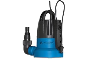 ALLEGRA Flachsaugpumpe FSP 7000 | 7000 l/h | 400W Leistung, Schmutzwasserpumpe, max. Förderhöhe 8m, 10m Anschlusskabel, max. Ansaughöhe 7m, Flachsaugerpumpe, Gartenpumpe