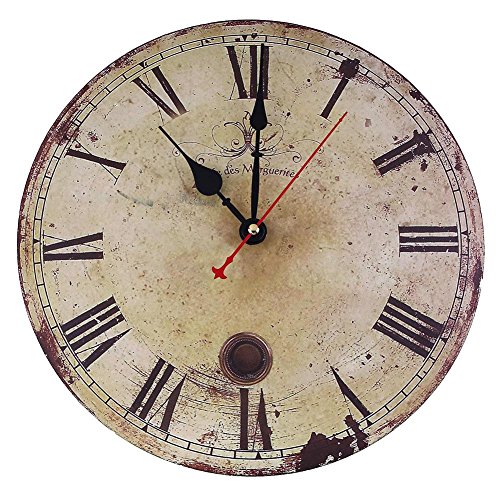 Soledi Reloj de Pared de Cuarzo Estilo Toscano Vintage Francesa Paris 