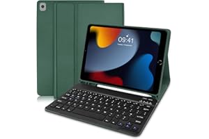 LIELAX Keyboard Case for iPad 10.2 9th/8th/7th Gen, iPad Air 3, iPad Pro 10.5 - Detachable Wireless Keyboard With Pencil Holder (UK Layout)