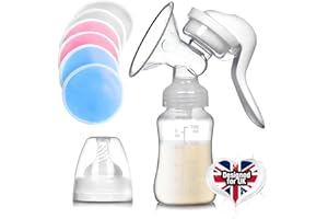 NEDIT Breast Pump Manual + 6 Reusable Breastfeeding Pads - Nice and Ergonomic Design (150mL) - Baby Comfort