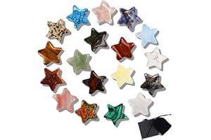 Aitsite Cristallo Naturale a Forma di Stella, Set di 18 Pietre curative, Cristalli curativi, Pietre Fortunate per cristalloterapia, Meditazione e Decorazioni