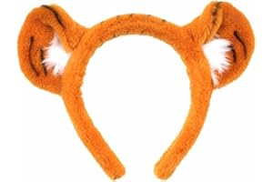 UNVOJL Plush Tiger Headband Tiger Ear Headwears Cute Zoo Animals Party Costume Halloween Christmas Festival Theme Party Cosplay Prop for Women Girls