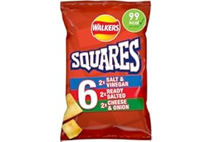 Walkers Squares Variety Multipack Snacks Crisps 6x22g