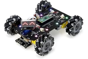 Freenove Mecanum Wheel Car Kit for Raspberry Pi Pico (Included) (Compatible with Arduino IDE), Dot Matrix Expressions, Obstacle Avoidance, Line Tracking, Light Tracing, Colorful Light
