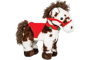 GENERIC Spotted Electric Plush Horse, Interactive Soft Adorable Pony with Joyful Neighing Sounds, Soft Adorable Red Saddle with a Green Bell for Soft Fabric, Christmas Birthday Gifts