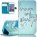 Produktbild iPhone 5C Hülle, ISAKEN Zeichnung Drucken Bunte Muster PU Leder Flip Magnetverschluss Wallet Kreditkarte ID Card Slots Handy Hülle für iPhone 5C, Tasche für iPhone 5C, Muster Ledertasche Hülle für Apple iPhone 5C- Blau Himmel forever and always love