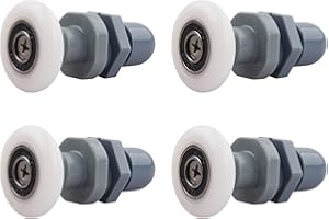 Qikuver Rotelle per la Porta Della Doccia, 4 Pezzi Rotelline per Rulli Box Doccia Ricambi per Porte Scorrevoli Doccia Cuscinetti Rullo, Rullo per porta in vetro per doccia (25MM)