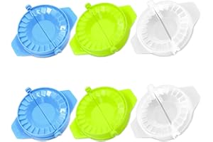 YITEXIN 6Pcs Multifunctional Dumpling Maker, Manual Empanada Press, Washable Pastry Pie Dough Press Set, Dumpling Wrapper Mold, Pierogi Press Maker for Ravioli, Turnover (Blue, Green, Transparent)