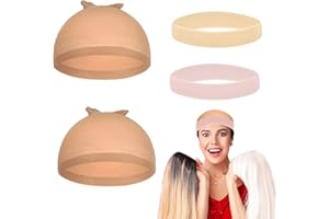 XNNMZHAO Silikon Perückenband, 2 Stück Perücke Griff Rutschfestes Mit Perückenkappen, Nahtlose Stirnband für Perücken Elastisch Haarband Perückengriffband Stirnband Damen für Perücke Sport Yoga