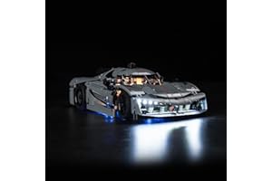 LocoLee Set di luci Compatibili con Lego Hypercar Koenigsegg Jesko Absolut Grigia, Solo Set di luci – nessun Modello, Set di Illuminazione Compatible with Lego 42173