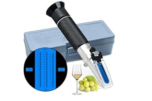 AOKUY Winegrower Refractometer, 0-32 Brix, 0-140 Oechsle, 0-27 KMW, Automatische Temperaturkompensation (ATC), Ideal für Winzer,Für Wein, Bier und Fruchtwein geeignet
