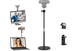 AYIZON Soporte para Webcam de sobremesa Compatible con Logitech StreamCam C920 C930 C922 C925e Brio C615 y Webcams con Interfaz 1/4''-20 y iPhone teléfono móvil