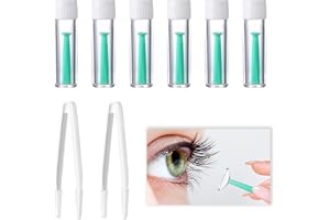 EIAIGKY 6 Pack Silicone Contact Lens Inserter, Contact Lens Remover with 2 White Tweezers, Hygienic Suction Holder for Soft and Hard Lenses Ideal for Travel and Daily Use Lightweight and Portable Design Green