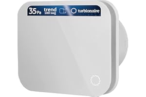 Turbionaire Trend 100 SWG Extracteur, Extraction, Ventilation pour Salle de Bain, Cuisine, Mur/Plafond Façade Blanc, Diamètre 100mm, 35Pa, Clapet Anti-Retour, Silencieux 33dB, IPX4