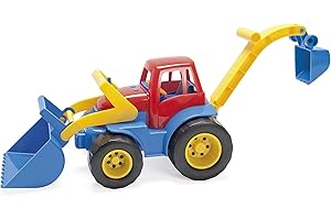Dantoy Tractor with Front Loader and Excavator, Made in Denmark
