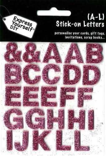 Express Yourself DIY, self Adhesive, Alpha A-L (Pink) Topper - Ideal for Card Making, Scrapbooking, Papercrafts, Childrens Crafts etc