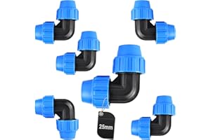 SWAWIS Raccord PP pour Tube PE 25mm, Connecteur Coudé 90° en PP pour Tuyau d'eau, Connexion PPR PE PVC, 6 Pièces