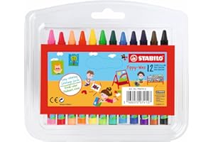‎STABILO STABILO - Wachsmalstift - yippy-wax - 12er Box - mit 12 verschiedenen Farben