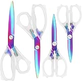 Uaugulft Acrylic Scissors, Colorful Titanium Sharp Blades with Ergonomic ABS Handle, Set of 4 Multi-Purpose Scissors, Suitabl