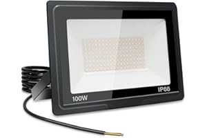 Jefedana LED Strahler Außen 100W-IP66 Wasserdicht Fluter-6000K 10000LM Superhell LED-Strahler für Hinterhof, Garage, Flur,Garten