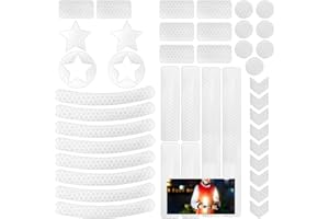 Hillylolly Adesivi Riflettenti Bici, Adesivi Impermeabili Catarifrangenti, 42pcs Nastro Catarifrangente Adesivo Bici, Adesivi Catarifrangenti Bicicletta, Adesivo Riflettente Notte