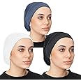 Women Hijab Undercap Hijab Scarf For Muslim Women Under Scarf Hijab Cap Solid Colour Hijab Tube Unisex Stretch Dreadlocks Tube Neck Gaiter & Neck Warmern Bandana