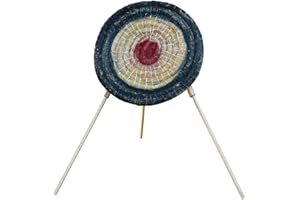 BSW - BOGENSPORTWELT Cible en paille 60 x 5 cm avec support S130, spécialement conçu pour les sports à l'arc, le tir à l'arc, un kit idéal pour les débutants