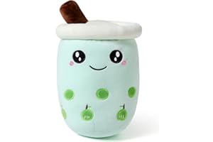 shownicer Peluche Boba Tea Peluche Peluche Kawaii Bubble Tea Peluche Giocattoli, Tazza da tè al latte, Cuscino per Bambola, Cuscino da tiro, regalo per bambini, ragazze e ragazzi, 50cm, Mela Verde