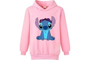 XPIALONG Unisex Kids Hoodies Blue Cat Printing Jumper Boy Girl Long Sleeve Hooded Top