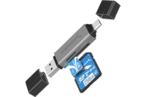 SABRENT SD, Micro SD Kartenleser, USB typ C 3.2 gen 1 Kartenleser, 5Gbps High Speed Externe Kartenlesegeräte OTG Adapter unterstützt MMC/TF/SDXC/SDHC/Micro SDHC/Micro SDXC, für PC, usw (CR-BCA2)