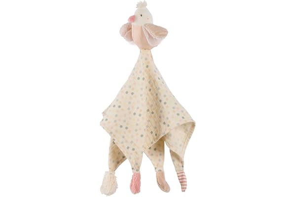 Fehn Doudou Mousseline Oiseau - Compagnon de Jeu, Aide à l'Endormissement Avec Coton et Adorable Personnage à Câliner et à Saisir - Pour Bébés et Jeunes Enfants à Partir de 0+ Mois