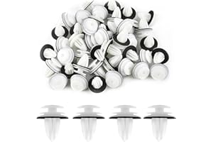 TWEOZEK Car Trim Clips, 50Pack White Plastic Panel Clips, Automotive Door Panel Fixings, Car Door Retainer Mounting Clips for Car Boots Interior Doors Bumper, Ideal for Interior and Exterior Repairs