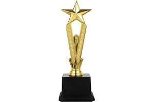 SEWACC Golden Trophies Star Shaped Award Prize Match Trophy Cup Music Winners Trophy Souvenir for Office School Kindergarten Decor Silver