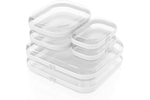 Exquilnova 6 Stück Hart Aufbewahrungstasche für Spielzeug, Transparente wasserdichte Spielzeug Aufbewahrung, Toilettentaschen mit Reißverschluss für Badespielzeug, Bausteine, Puzzle (6-teiliger Satz)