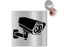 LEIASA | Skylt videoövervakning – 10 x 10 cm – aluminium – skylt videoövervakning – dörrskylt kameraövervakning – skylt CCTV