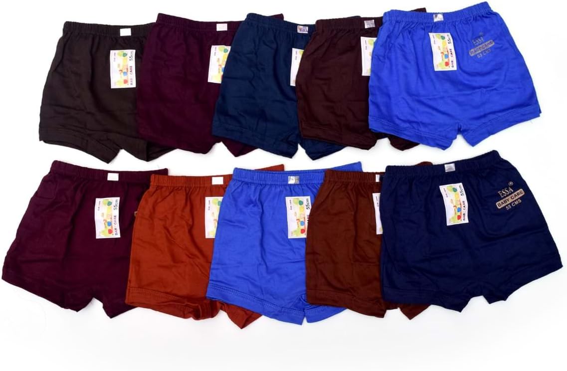 ESSA Baby Boys' & Baby Girls' Cotton Drawers (Pack of 10) (Essa-8_Color May Vary_45cm)