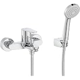 Roca A5A014FC00 Victoria Plus Bath-Shower Mixer, Hand Shower, Flexible 1.7 m and Articulated Shower Holder, Chrome