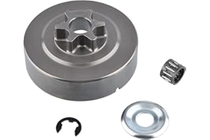 CANCANLE Kit de Tambour d'Embrayage Pignon 6 Dents 3/8 pouce avec Rondelle et Circlips pour Stihl 017 018 021 023 025 MS170 MS180 MS210 MS230 MS250 Tronçonneuse