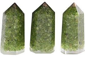 mookaitedecor Set of 3 Healing Crystal Wands 2 Inch, Polished Tumbled Stone Points 6 Faceted Reiki Chakra Meditation Therapy Decor