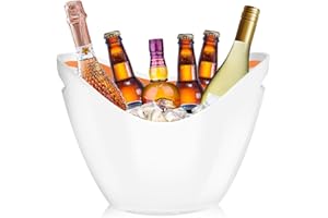 ZBPASL 8L Portaghiaccio Secchiello per Il Ghiaccio,Secchio di Ghiaccio Secchiello per Champagne Secchiello per Il Ghiaccio Grande (White)