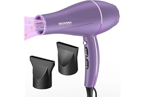 WADODO Ionic Hair Dryer, 2200W Professional Blow Dryer Fast Drying Travel Hair Dryer, AC Motor Constant Temperature Low Noise Ion Hair Dryers Curly Hair Care Hairdryer Blowdryer for Women Men(Violet)